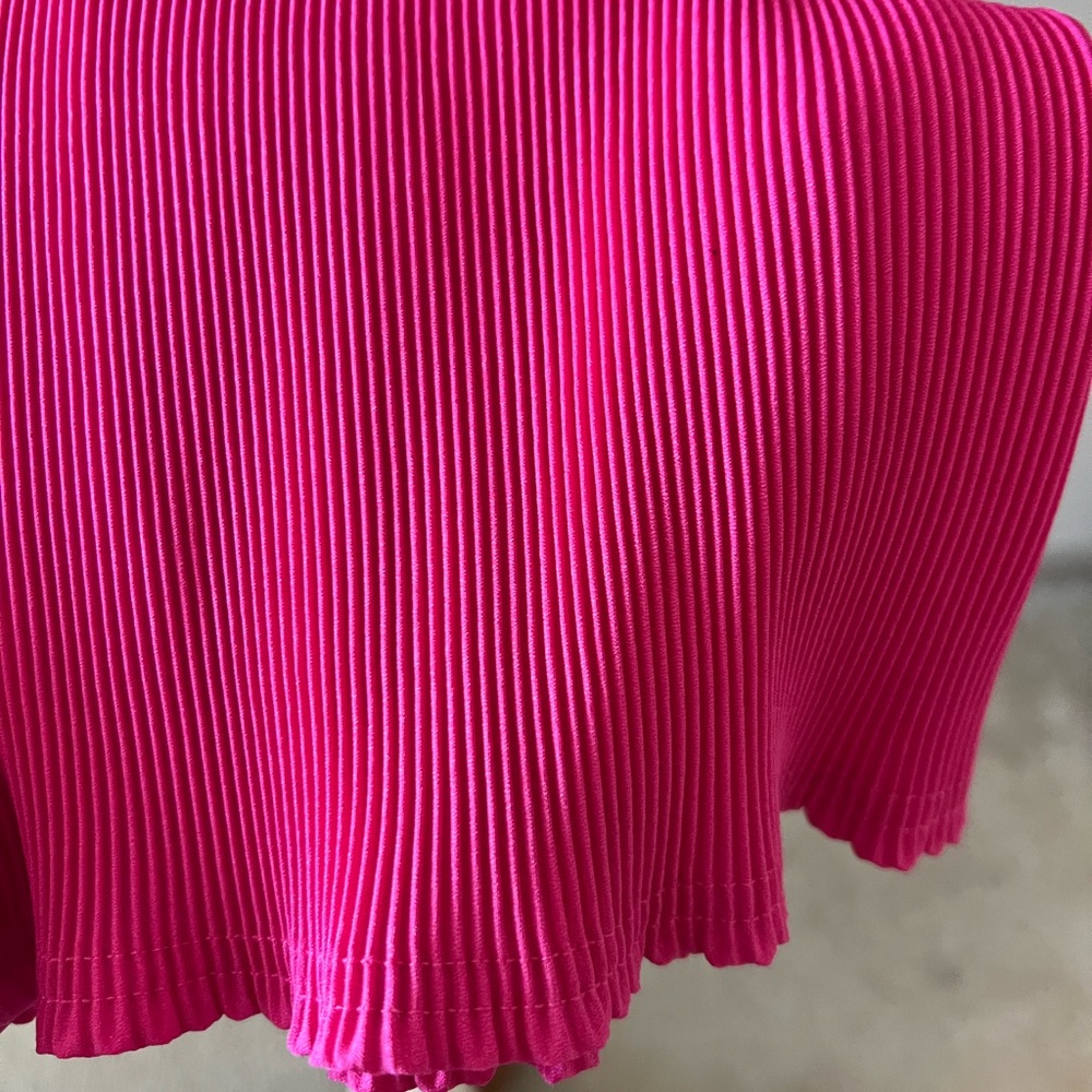 Spring Me Along Magenta Plisse High-Waisted Pants - Picture 6 of 7